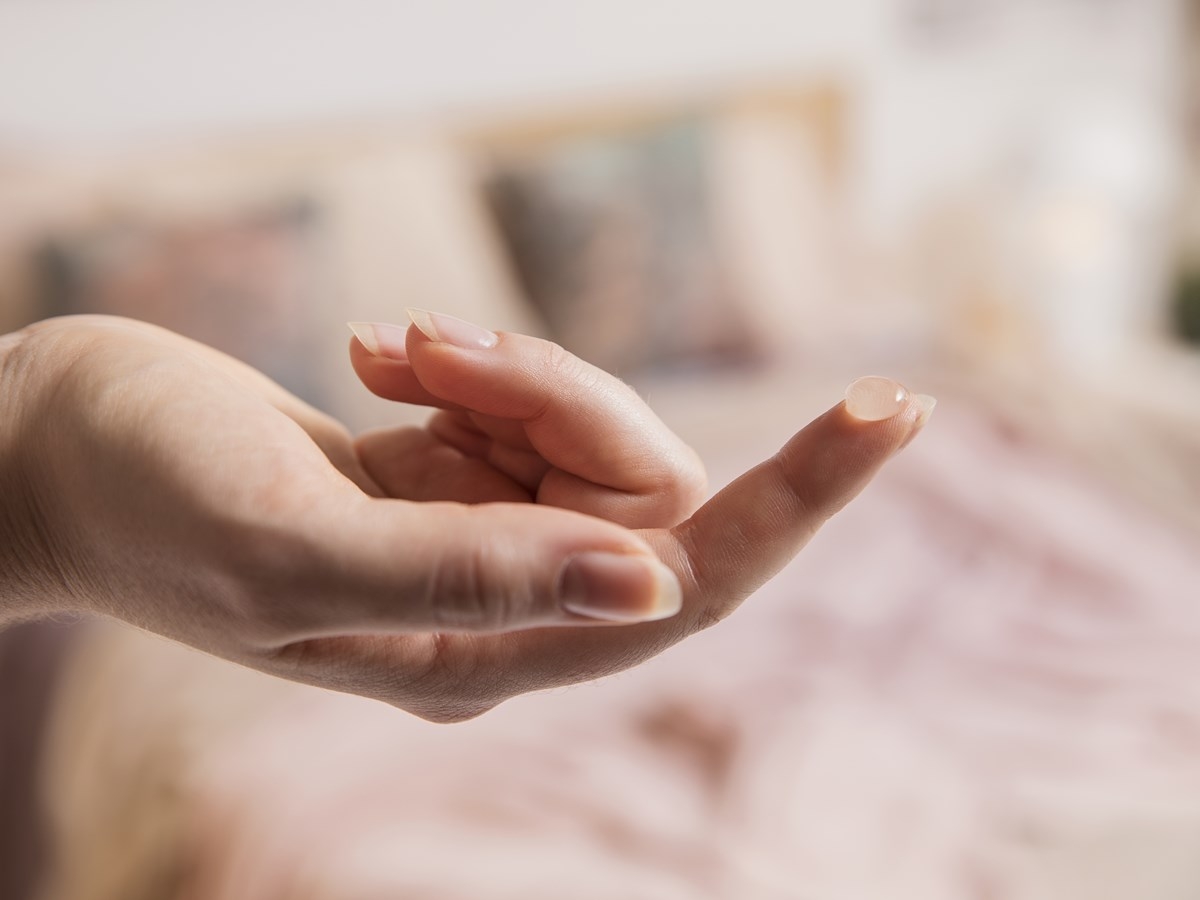 hand with oil